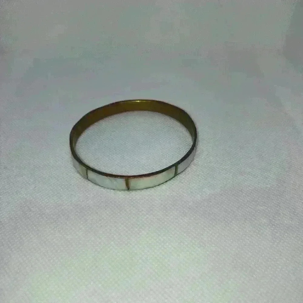 Bohemian mother of pearl bangle